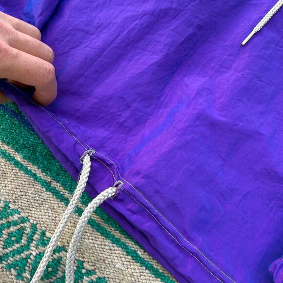 Women's Vintage 90's Road Rags Purple Iridescent Windbreaker Jacket Crop Sz XL - Picture 2 of 5